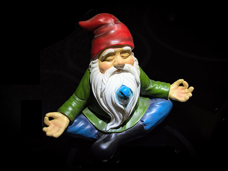 Meditating Gnome Floating Serenely